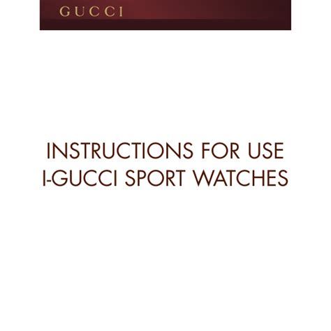 i Gucci sport watch instructions